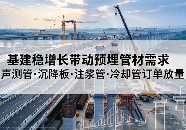天水基建稳增长带动预埋监测管材需求，声测管、沉降板、注浆管订单持续放量